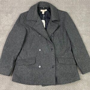 J. CREW Pea  Coat Women's Small Gray Wool Blend Peacoat